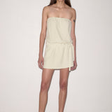 Strapless Linen Dress Pastel Pistachio