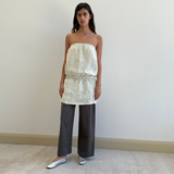 Strapless Linen Dress Pastel Pistachio