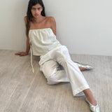 Button Strap Top - Pastel Pistachio