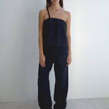 Button Strap Top - Black
