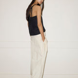 Button Strap Top - Black