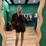 Lumiere Sleeves Shirt - Chocolate