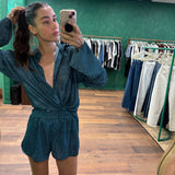 Lumiere Sleeves Shirt - Peacock