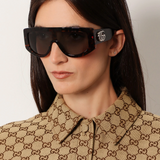 GG1950S003 Shield Sunglasses - Havana