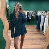 Lumiere Sleeves Shirt - Peacock