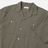 Canty Dobby Stripe Short Sleeve Shirt - Olive Green