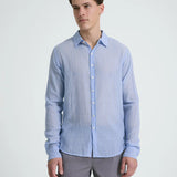 Beckett Shirt - Pinstripe in Chambray