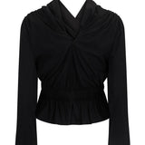 Long Sleeve Chaimberlain Top - Black Tech Taffeta