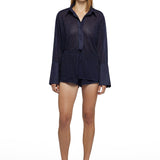 Lumiere Sleeves Shirt - Night Blue