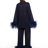 Lumiere Plumage Long Shirt - Night Blue