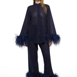 Lumiere Plumage Long Shirt - Night Blue