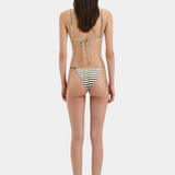 Leilana String Brief - Green Stripe