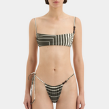 Leilana String Brief - Green Stripe