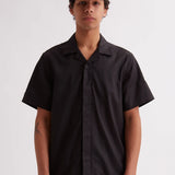 York Camp Collar Short Sleeve Shirt - Black