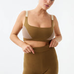 Organic Colour Block Bralet in Harvest by Nagnata - lifestyle