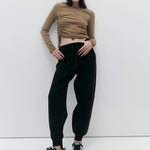 Organic Raya Track Pant in Black by Nagnata - lifestyle