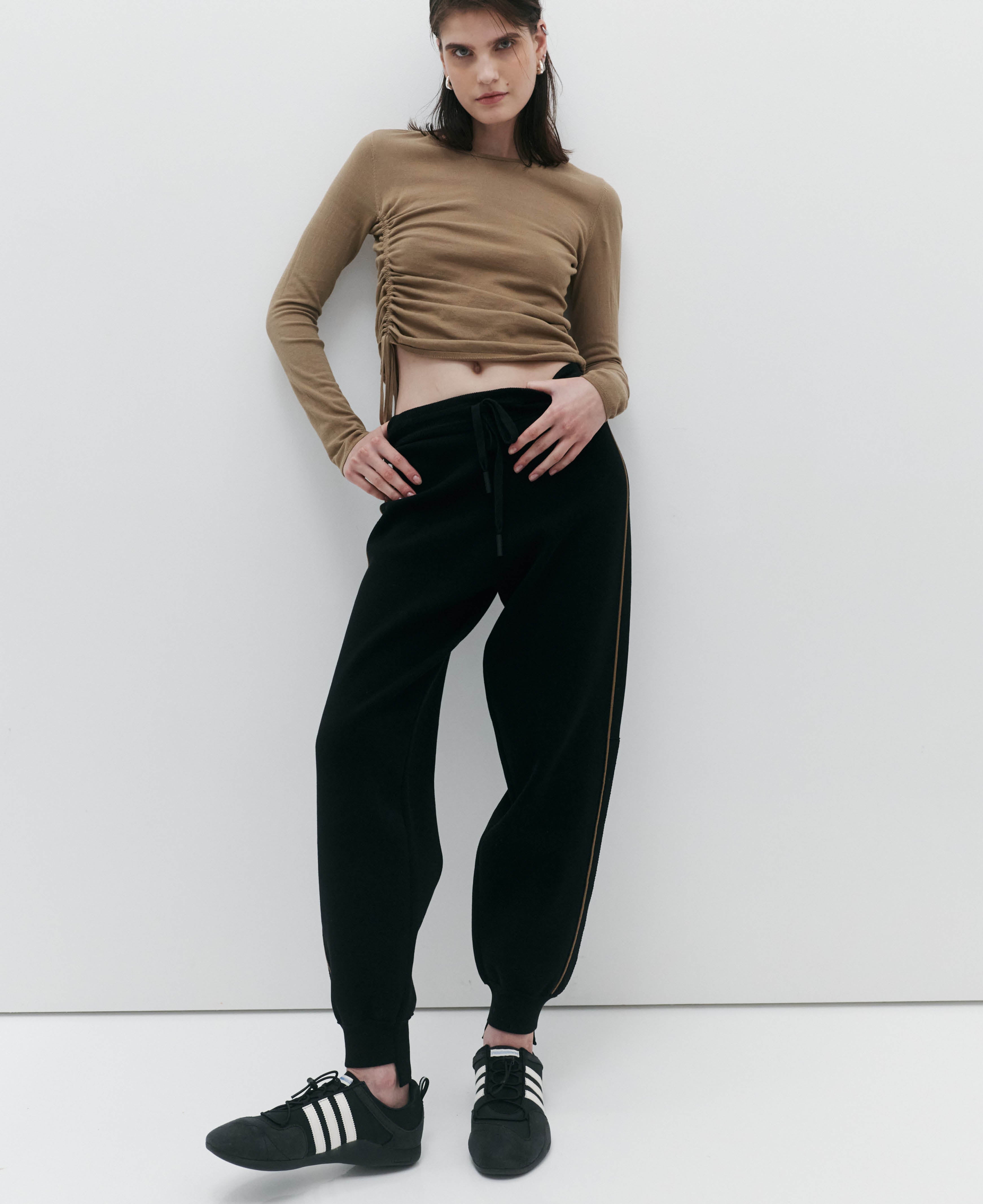 Organic Raya Track Pant in Black by Nagnata - lifestyle