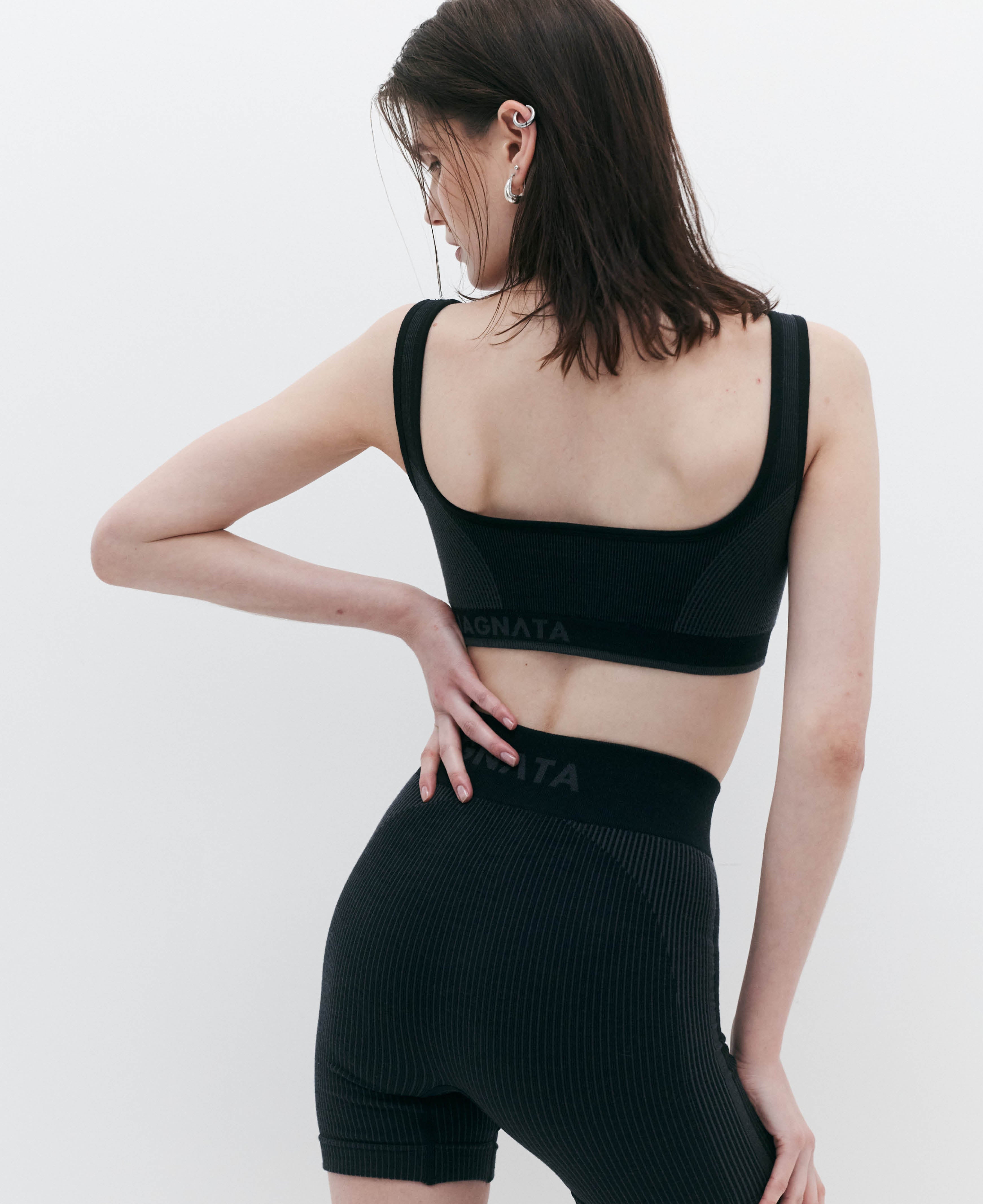 Classic Wool Bralet in Obsidian by Nagnata - lifestyle