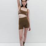 Organic Colour Block Bralet in Harvest by Nagnata - lifestyle