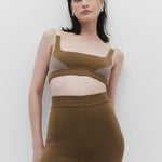 Organic Colour Block Bralet in Harvest by Nagnata - lifestyle