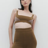 Organic Colour Block Bralet in Harvest by Nagnata - lifestyle