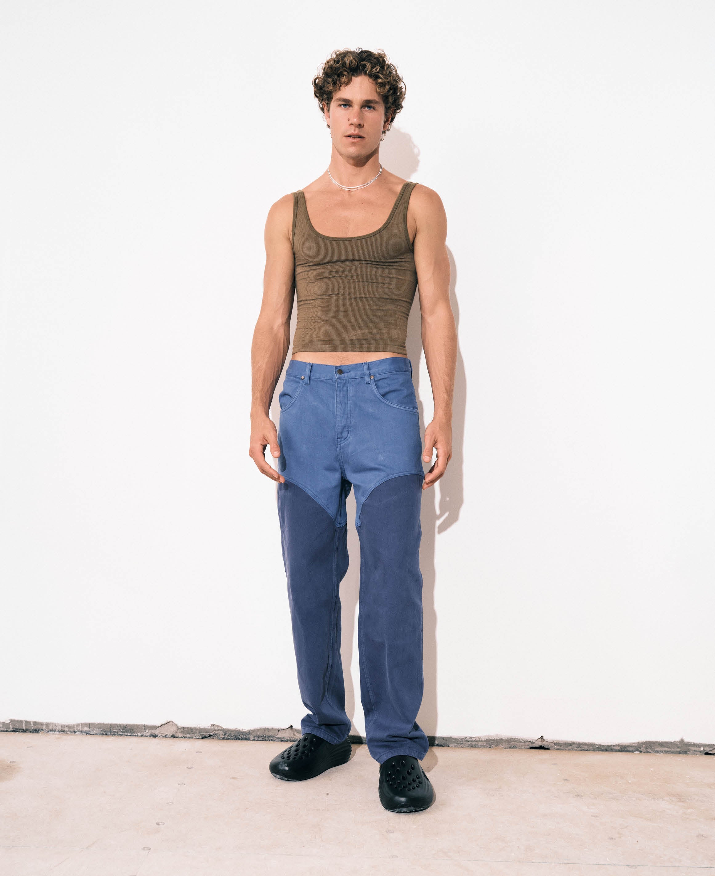 Vegetable Dye Tapered Jean in Sora by Nagnata - lifestyle