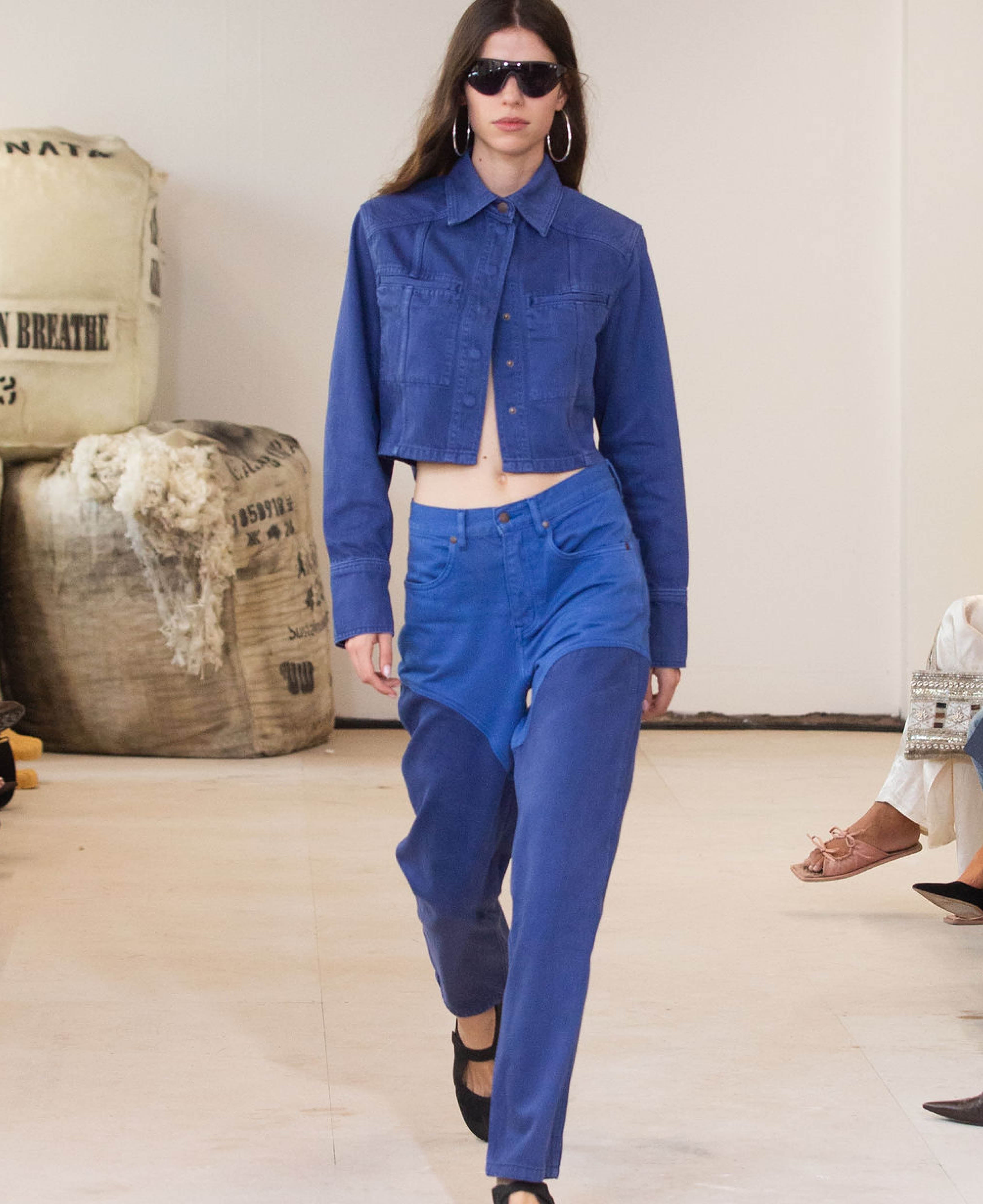 Vegetable Dye Tapered Jean in Sora by Nagnata - lifestyle