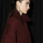 Wool Quilted Bomber in Bordeaux by Nagnata - lifestyle