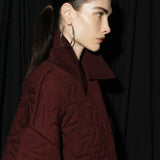 Wool Quilted Bomber in Bordeaux by Nagnata - lifestyle