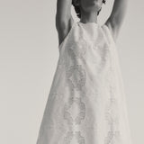 Cut Out Lace Sleeveless Dress - White