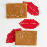 Bisous Napkins - Red/Caramel (Set of 4)