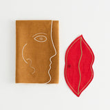Bisous Napkins - Red/Caramel (Set of 4)