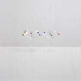 Pomponette 2 Champagne Coupes - Clear & Multi