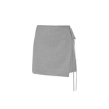 Belle Wrap Mini Skirt - Grey Marle