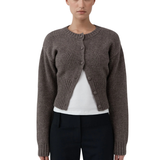 Wool Cardigan – Taupe Melange