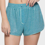 Lumiere Lurex Shorts - Sea Turquoise