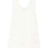 Broderie Tank Mini Dress - White