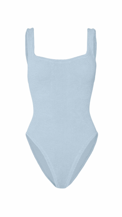 Hunza G. Square Neck Swim Metallic Ice Blue