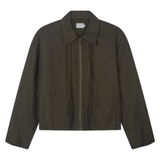 Pintuck Jacket - Khaki Stripe