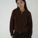 Double Layer Cardigan - Brown