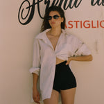 Nagnata Organic Loom Classic Shirt Blanc on model