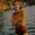 Nagnata Sheer Haze Tee Sunset on model