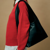 Louie Black Alt-Leather Hobo Tote