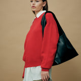 Louie Black Alt-Leather Hobo Tote