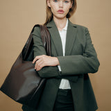 Louie Dark Brown Alt-Leather Hobo Tote
