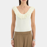 Marcelline Fringe Bodysuit - Ivory