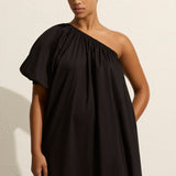 One Shoulder Maxi Dress - Black