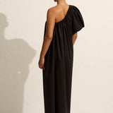 One Shoulder Maxi Dress - Black