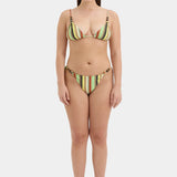 Poolside String Triangle Brief- Palm Stripe