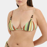 Poolside String Triangle Brief- Palm Stripe